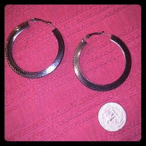 🌸Textured chrome big hoop earrings